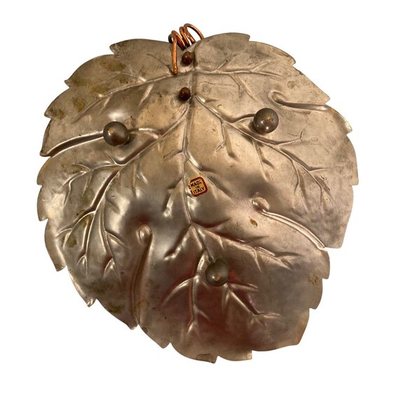 Vintage Italian Mixed Metal Grape Leaf Bowl Trinket Dish - Picture 2 of 4